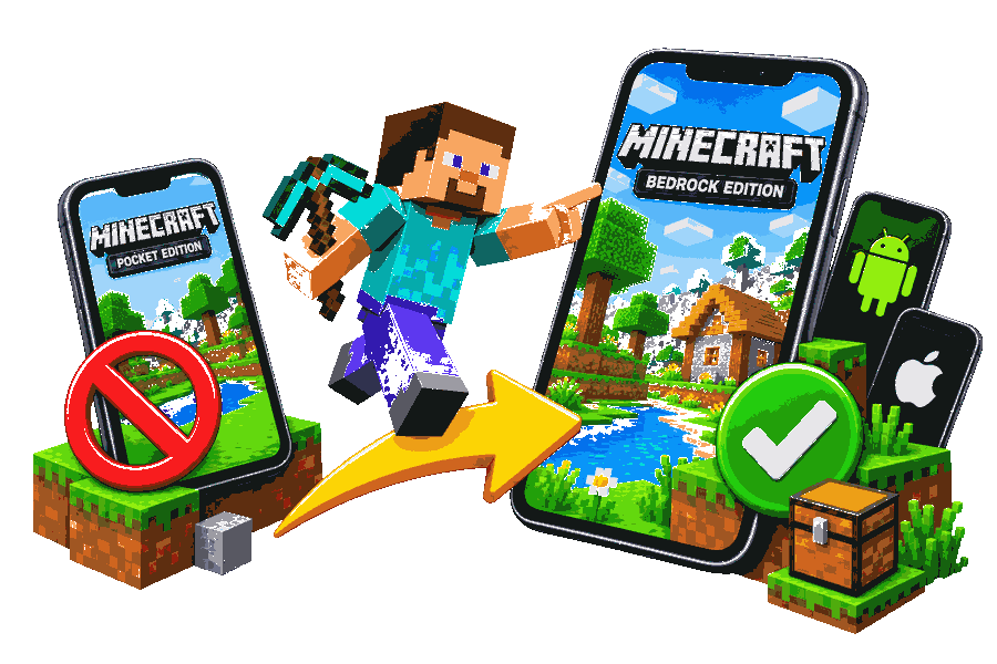 Minecraft Pocket Edition discontinued transitioning to Bedrock Edition