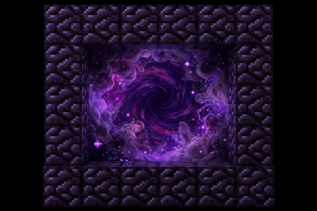 How to make portals in Minecraft: correct 4 by 5 obsidian frame dimensions for a Nether portal
