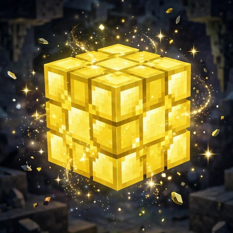 Close-up of the Minecraft Sulfur Cube mob with sparkle particles